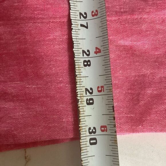 Lands End Linen Blend Top Tunic Sz 1X 3/4 Sleeve Pockets Notch Neck Red - Picture 10 of 11